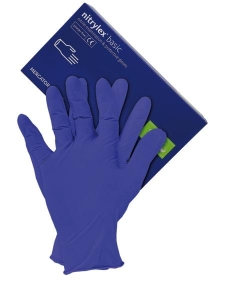     Rękawiczki nitrylowe bezpudrowe granatowe RNIT-BASIC G