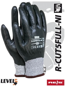     Rękawice robocze powlekane spienionym nitrylem R-CUT5FULL-NI BWB