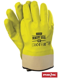     Rękawice powlekane nitrylem ze sztywnym mankietem RNIT-VIS SE