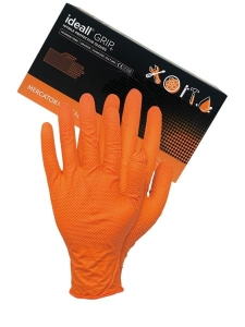     Rękawiczki nitrylowe bezpudrowe pomarańczowe RNIT-GRIP P