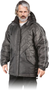     Kurtka robocza ocieplana polarem - zimowa szaro-czarna COALA SB