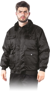     Kurtka robocza ocieplana przeciwdeszczowa - zimowa czarna BOMBER B