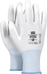     Rękawice robocze powlekane poliuretanem białe RTEPO WW