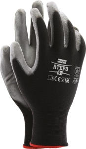     Rękawice robocze powlekane poliuretanem czarno-szare RTEPO BS