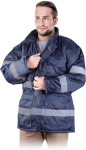     Kurtka robocza ocieplana z odblaskami granatowa K-BLUE G