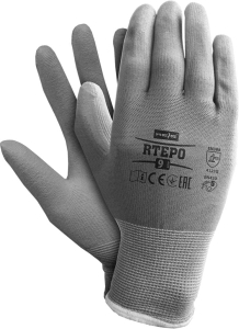     Rękawice robocze powlekane poliuretanem stalowo-szare RTEPO SS