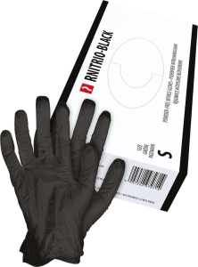     Rękawiczki nitrylowe bezpudrowe czarne RNITRIO-BLACK B