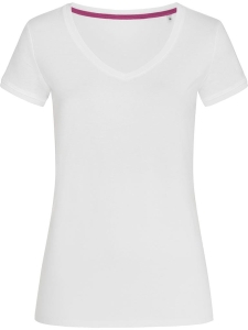     T-shirt damski v-neck SST9130 WHI