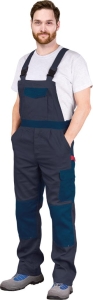     Spodnie robocze ogrodniczki ciemnoszaro-niebieskie BOMULL-B DSN