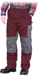     Spodnie robocze do pasa bordowo-szare BOMULL-T BORS