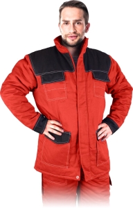     Kurtka robocza ocieplana - zimowa czerwono-czarna MMWJL CB