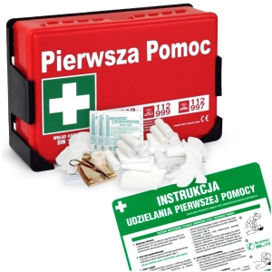     Zestaw: Apteczka zakładowa z uchwytem + Instrukcja udzielania pierwszej pomocy