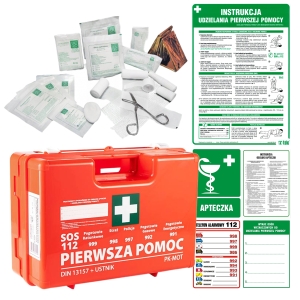     Zestaw: Apteczka K15 + komplet znaków BHP