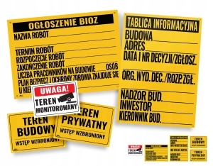     Zestaw tablic na budowę komplexowy