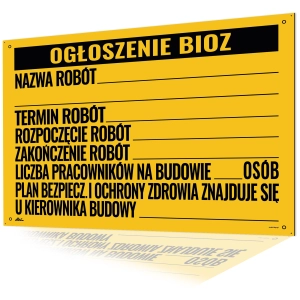     Tablica budowlana Ogłoszenie