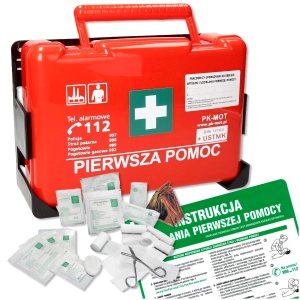     Zestaw: Apteczka zakładowa z uchwytem + Instrukcja udzielania pierwszej pomocy