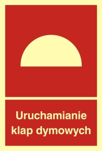     Uruchamianie klap dymowych - Znak przeciwpożarowy