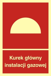     Kurek główny instalacji gazowej - Znak przeciwpożarowy