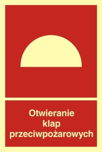     Otwieranie klap przeciwpożarowych - Znak przeciwpożarowy