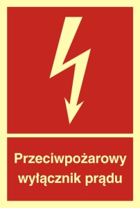     Przeciwpożarowy wyłącznik prądu - Znak przeciwpożarowy