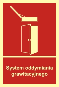     System oddymiania grawitacyjnego - Znak przeciwpożarowy