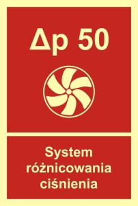     System różnicowania ciśnienia - Znak przeciwpożarowy