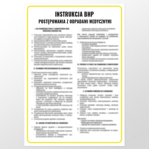 Instrukcja BHP postępowania z odpadami medycznymi