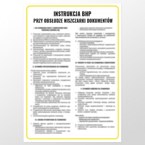 Instrukcja BHP przy obsłudze niszczarki dokumentów