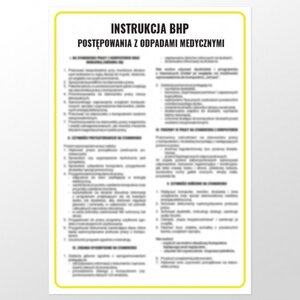 Instrukcja BHP postępowania z odpadami medycznymi